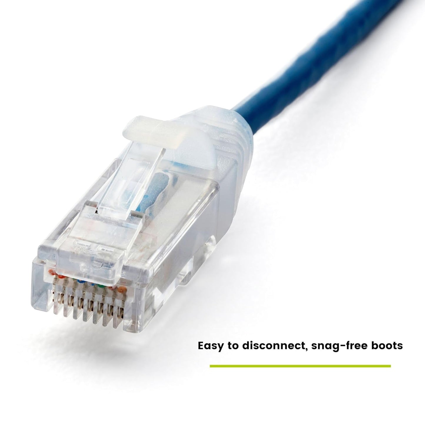 TRUECABLE Cat6 Component Rated Patch Cable, Unshielded (U/UTP), 25ft, Blue, 28AWG Solid Copper, Snagless 10G High-Speed Ethernet Cable, PoE++ 4PPoE 100W, UL Listed, RoHS-3, 5 Pack