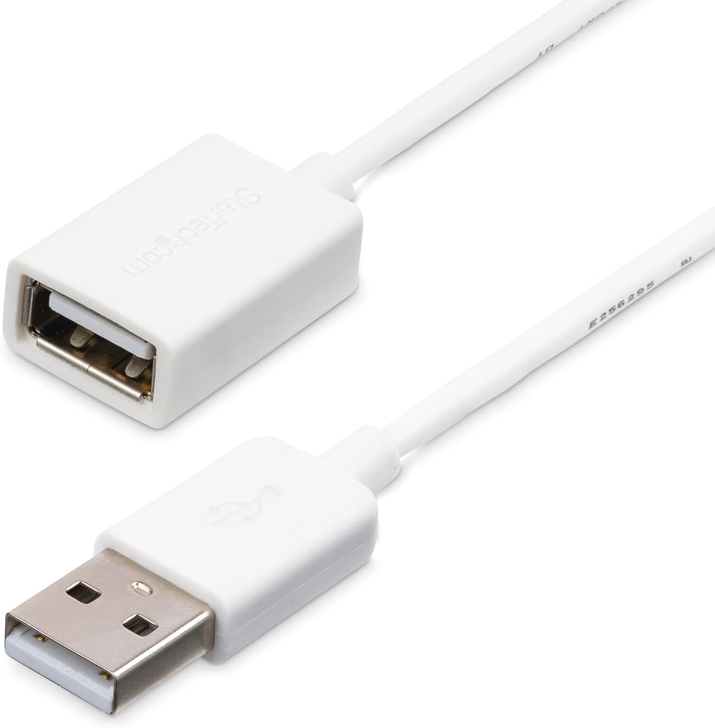 StarTech.com 1m White USB 2.0 Extension Cable Cord - A to A - USB Male to Female Cable - 1x USB A (M), 1x USB A (F) - White, 1 Meter (USBEXTPAA1MW)