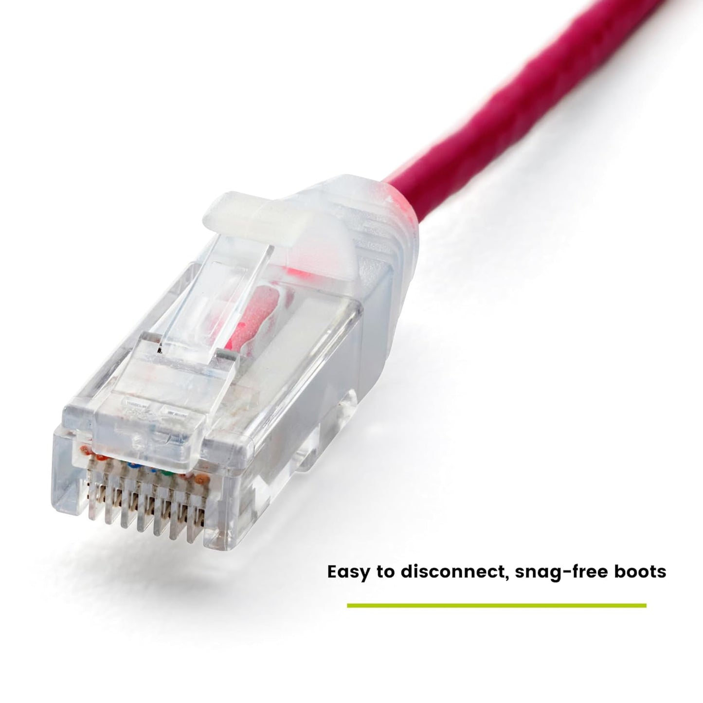 TRUECABLE Cat6 Component Rated Patch Cable, Unshielded (U/UTP), 3ft, Red, 28AWG Solid Copper, Snagless 10G High-Speed Ethernet Cable, PoE++ 4PPoE 100W, UL Listed, RoHS-3, 1 Pack