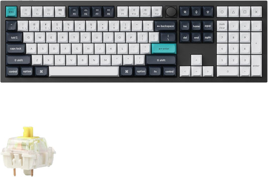 Keychron Q6 Max QMK/VIA Bluetooth Wireless /2.4 GHz/USB-C Wired Custom Mechanical Keyboard, Full Size Programmable Knob RGB Backlit Hot-Swappable Gateron Banana Switch for Mac Windows Linux - Black