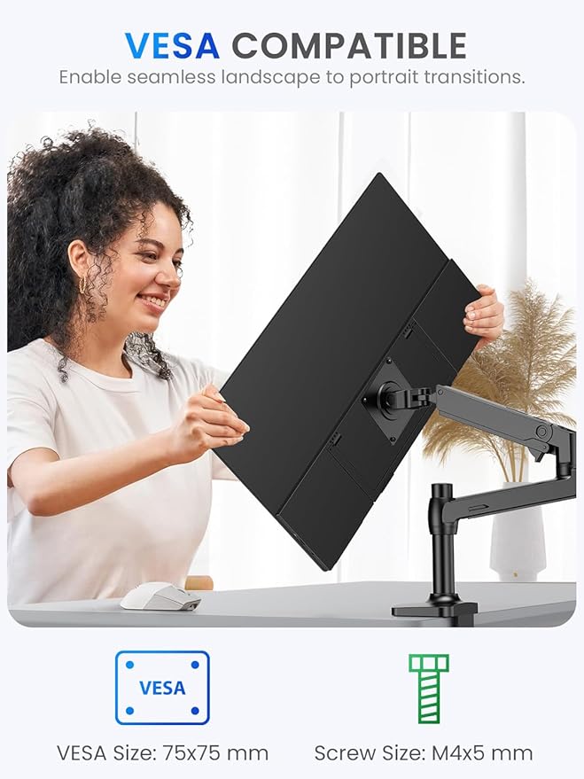UPERFECT 21.5” 120HZ Touchscreen Portable Monitor w/Kickstand & VESA, Large Portable Gaming Monitor with HDMI Type C, External Display for Laptops, Steamdeck, MacBook, Phones, Mini PC