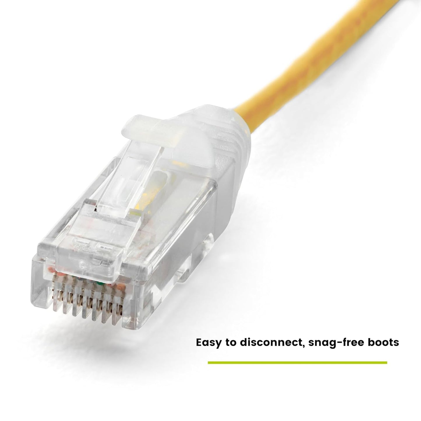 TRUECABLE Cat6 Component Rated Patch Cable, Unshielded (U/UTP), 14ft, Yellow, 28AWG Solid Copper, Snagless 10G High-Speed Ethernet Cable, PoE++ 4PPoE 100W, UL Listed, RoHS-3, 5 Pack