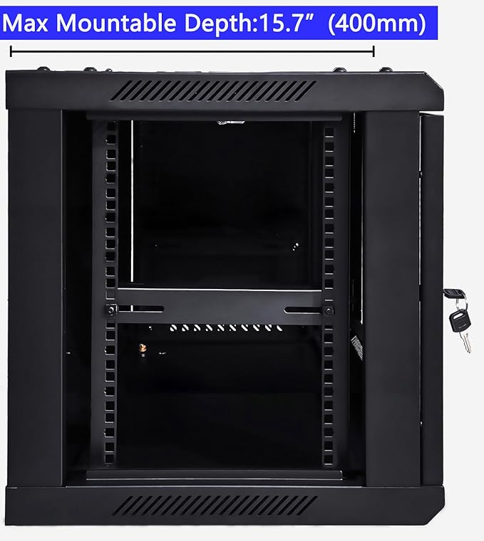 9U Wall Mount Server Cabinet Network Rack Vented Enclosure Locking Door