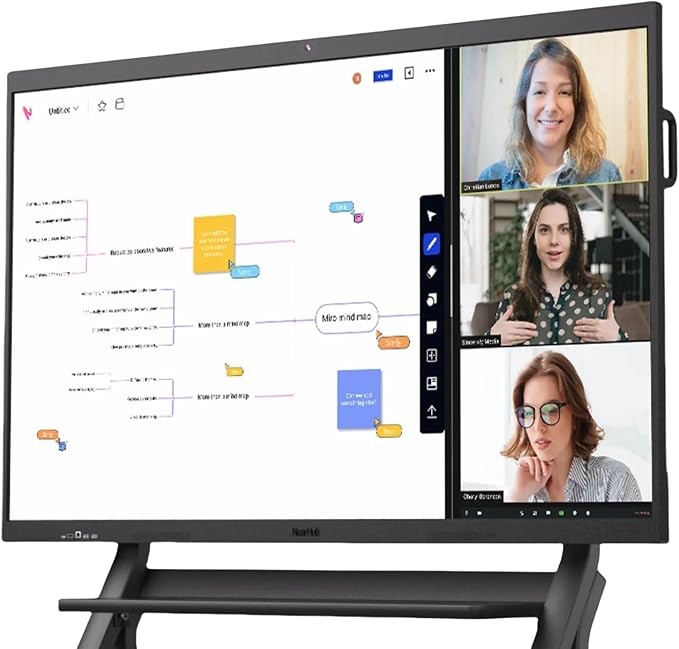 NearHub Board S Pro 86" 4K UHD Smart Board 16GB +128GB Windows 11 for Classrooms &Hybrid Work,Built-in 4K Camera+8 Mics+2 Speaker,Real-time Collaboration&Casting,Open App Ecosystem(Board+Wall Mount)