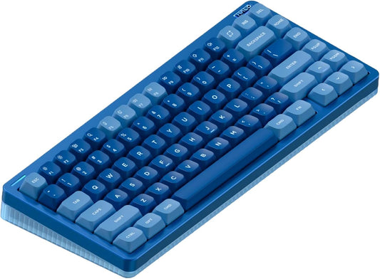 nuphy Halo75 V2 Mechancial Gaming Kyeboard,75% Wireless Hot Swappable Bluetooth Keyboard,83 Kyes RGB Backlit Keyboard,Support Bluetooth/2.4GHz/USB-C (Blue, Silent Red Clear-Top (45gf))