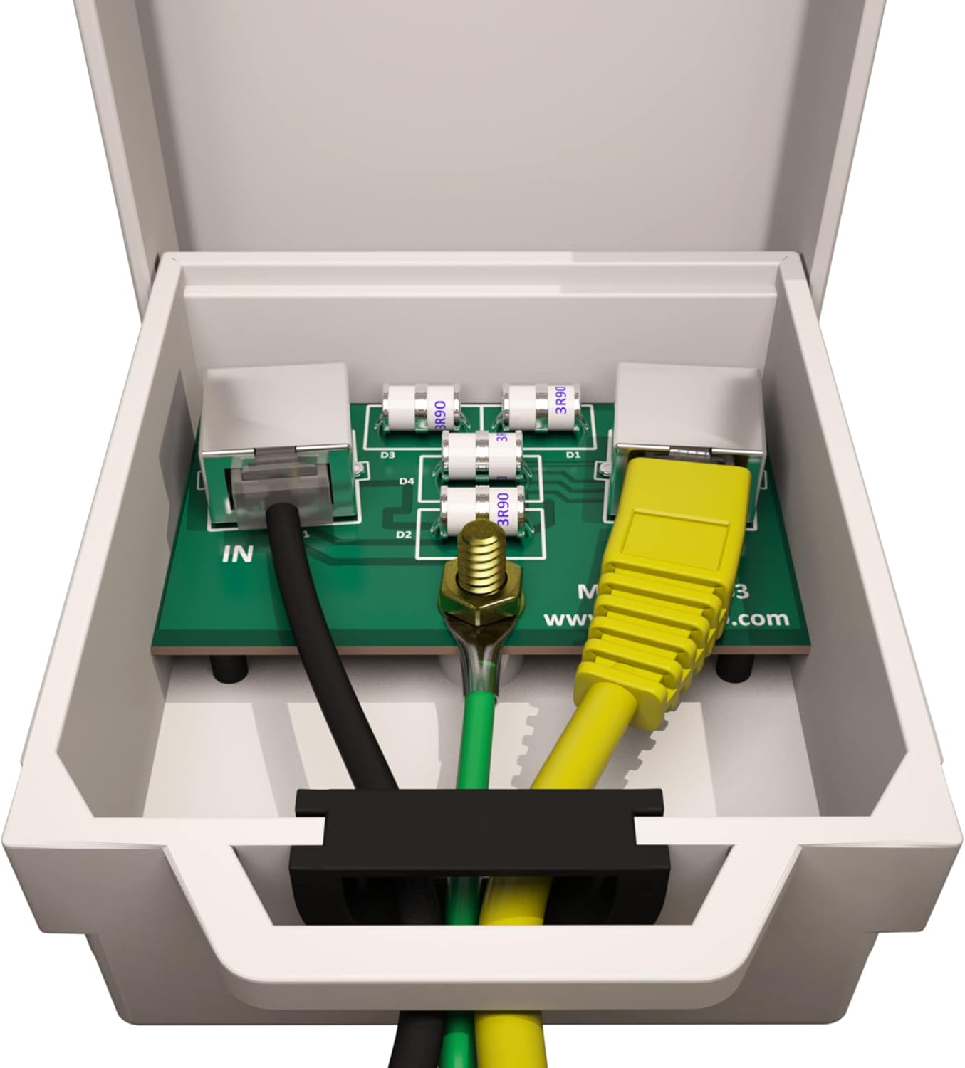 Outdoor Ethernet Surge Protector (10 Pack) PoE+ Gigabit - Gas Discharge Tube GDT -Wall Mount -RJ45 Lightning Suppressor -LAN Network CAT5/CAT6 Thunder Arrestor -GbE 1000 Mbps Protection- Tupavco TP303