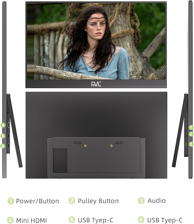 15.6 Inch Wireless Display Portable Monitor Support Mirroring for Phone, Miracast for Laptops, Wireless Network Adapter for PC, New Display Technology 180°Adjustable, HDMI for Laptops, Mobile