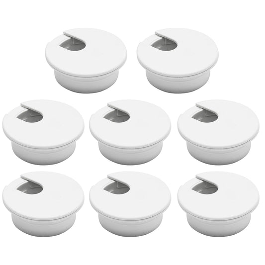 Desk Grommet 1-3/8" (35 mm), Desk Cord Hole Cover, Cable Grommet ABS Plastic, Desk Hole Grommet for Office and Home Table Cable, Detachable Cable Cord Organizer (White 8 Pcs)