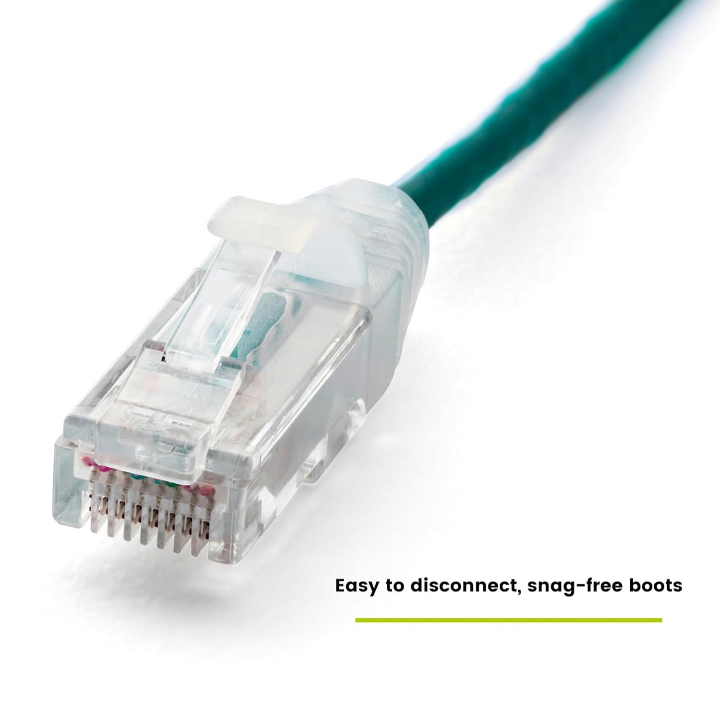 TRUECABLE Cat6 Component Rated Patch Cable, Unshielded (U/UTP), 6in, Green, 28AWG Solid Copper, Snagless 10G High-Speed Ethernet Cable, PoE++ 4PPoE 100W, UL Listed, RoHS-3, 1 Pack