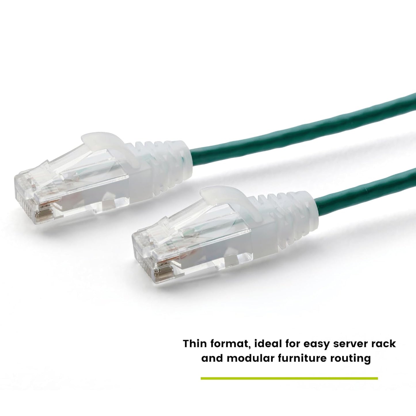 TRUECABLE Cat6 Component Rated Patch Cable, Unshielded (U/UTP), 1ft, Green, 28AWG Solid Copper, Snagless 10G High-Speed Ethernet Cable, PoE++ 4PPoE 100W, UL Listed, RoHS-3, 5 Pack
