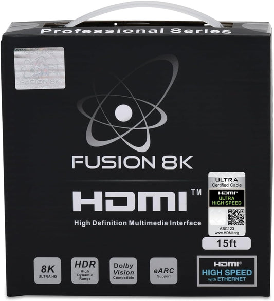 HDMI 2.1 Certified Cable Supports 10K 8K @60Hz and 4K @120Hz Compatible with All TVs, BluRay, Xbox Series X, PS5 (15 Feet)