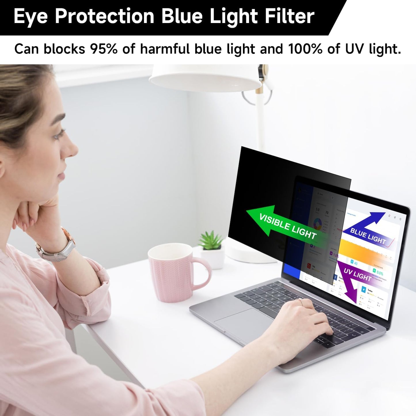 13.3 Inch 1920x1080P (16:9) Laptop Privacy Screen Filter, Anti Blue Light Glare & Anti Scratch Computer Privacy Shield, Not for 13" with 16:10 Aspect Ratio Laptop