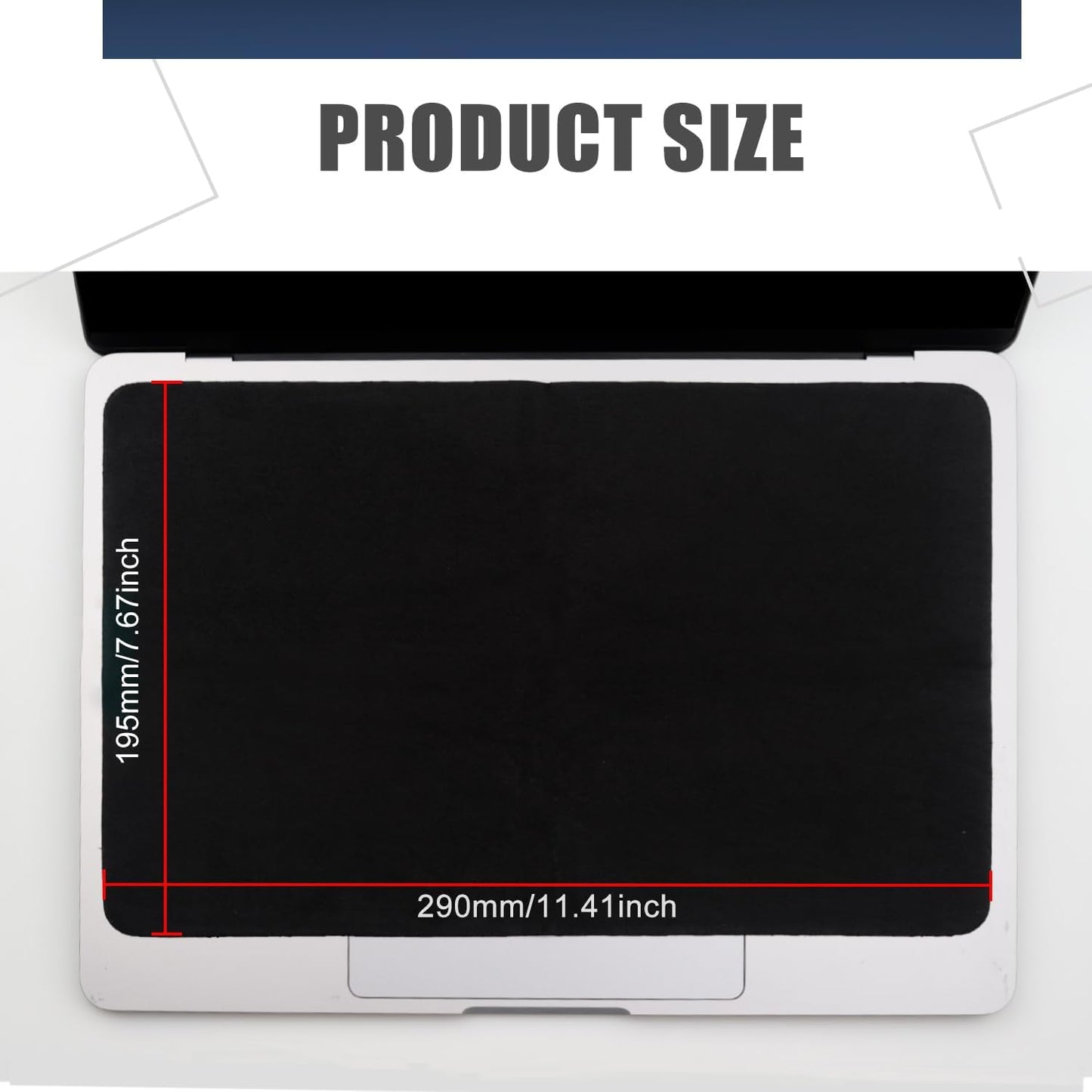 2 Pack Microfiber Liner Cleaning Cloth 13" with Screen Keyboard Imprint Protection, Laptop Keyboard Protector Compatible with MacBook Pro/AIR 13" and MacBook PRO 14"-Black
