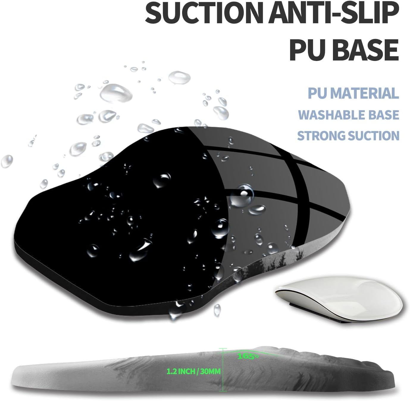 Ergonomic Raised Mouse Pad Wrist Support with Bilateral Slope Memory Foam Mousepad for Wrist Rest and Carpal Tunnel Pain Relief 11.8x7.9〃Forest