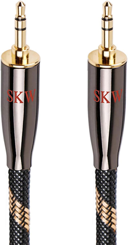 SKW Audiophiles High Gauge AUX Cable 3.5mm Male to Male Jack Cable with Diameter 6.8mm Stereo Audio Cable 6.5ft(2m)