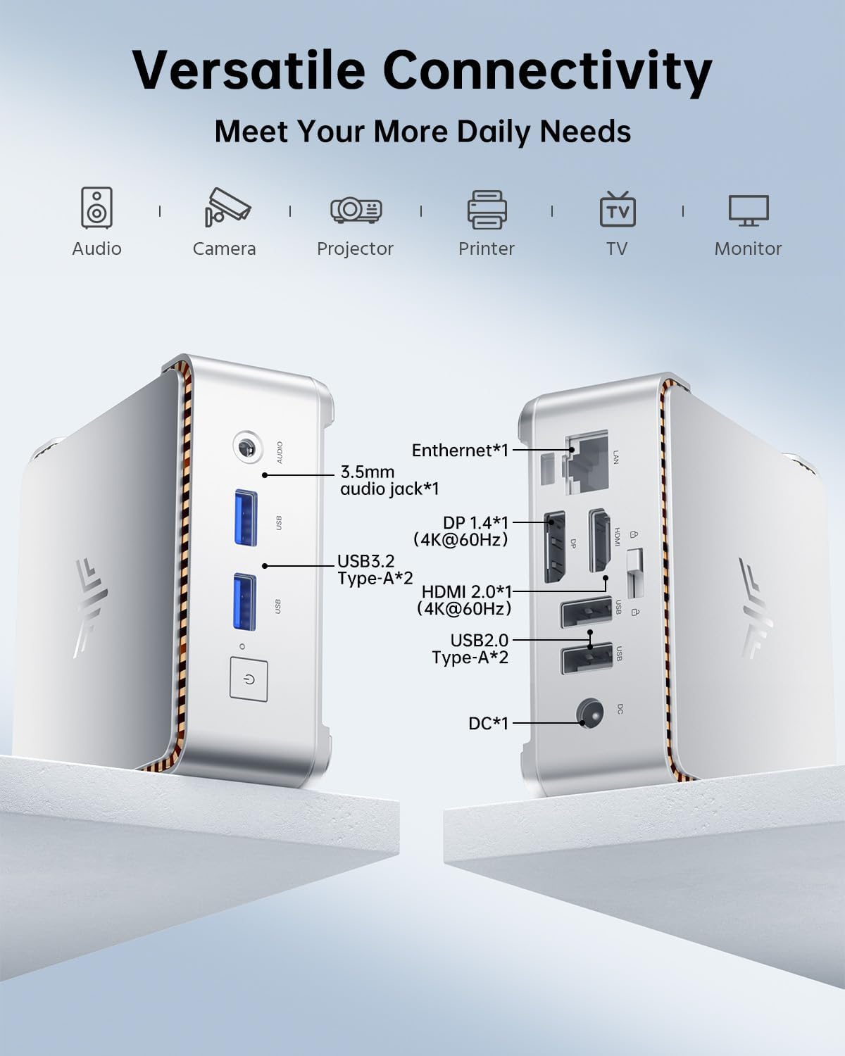 KAMRUI Essenx E2 Mini PC Computers 11 Pro Twin Lake N150, 8GB RAM 256GB M.2 SSD, Micro PC Support 4K Triple Display/USB3.2/WiFi/BT/DP/Gigabit Ethernet Mini PC Home/Office