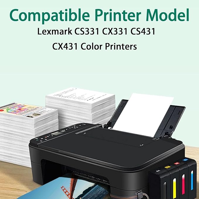 CS331 CX331 Toner Cartridge-1 Pack, 20N10K0 Replacement for Lexmark CS331 CX331 CS431 CX431 Color Printers(with Chip)