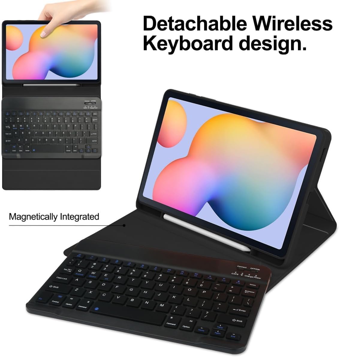 Rainbow Backlit Keyboard Case for iPad Pro 11 inch (4th/3rd/2nd/1st Gen) with Mouse and 7 Colors RGB Colorful Backlight Detachable Bluetooth Keyboard Cover,Misty Blue