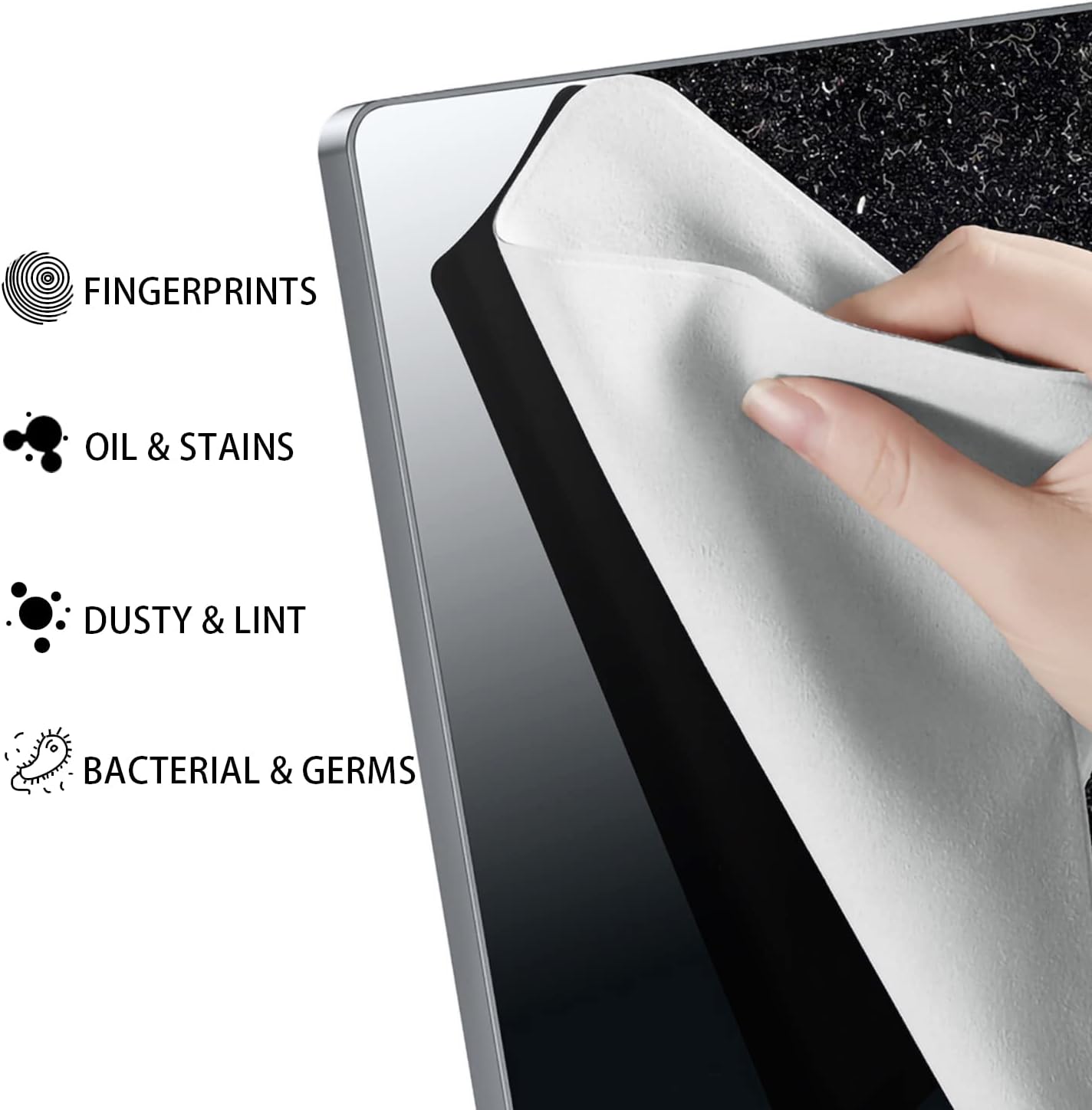 2 Pack Microfiber Liner Cleaning Cloth 13" with Screen Keyboard Imprint Protection, Laptop Keyboard Protector Compatible with MacBook Pro/AIR 13" and MacBook Pro 14"-(Grey+Pink)