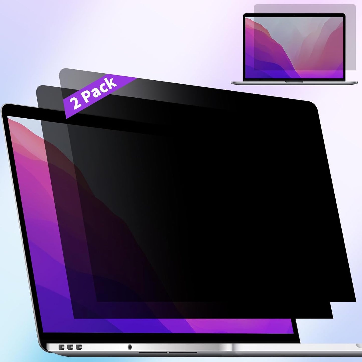 2 Pack Privacy Screen Compatible with 2019 MacBook Pro 16 Inch Screen Protector (A2141), Anti Blue Light Glare & Anti Scratch Computer Privacy Shield for Mac Pro 16.1"