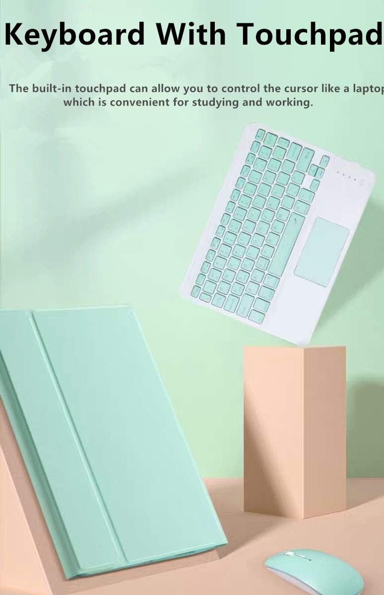 AnMengXinLing Lovely Keyboard Case for iPad 9th/8th/7th Generation with Mouse,Case for iPad 10.2 inch with Pencil Holder and Deatachable Keyboard Mouse, Yellow