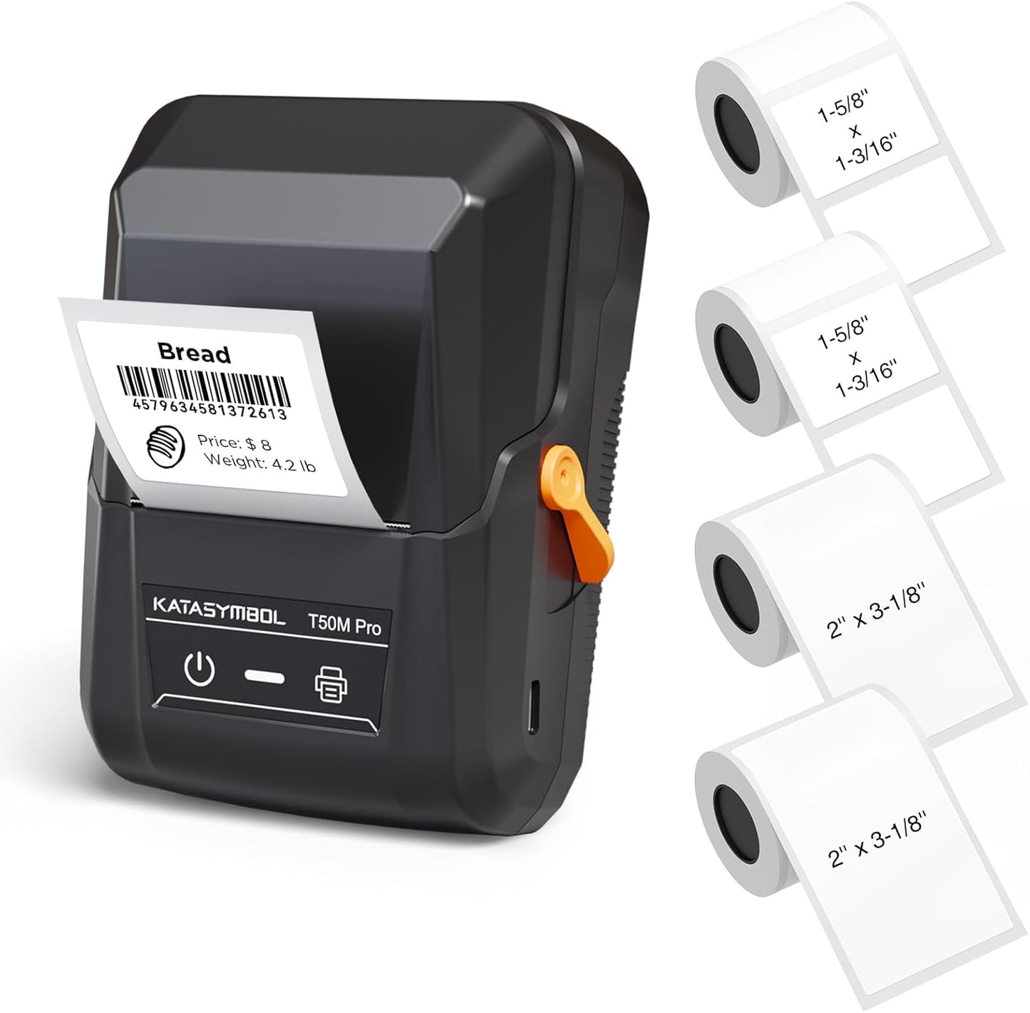 SUPVAN T50M Pro Bluetooth Label Maker Machine with 4 Tapes, Wide Waterproof Label, Versatile App with 40 Fonts and 650+ Icons, Inkless Labeler for Home, Kitchen, School, Office Organization, Black