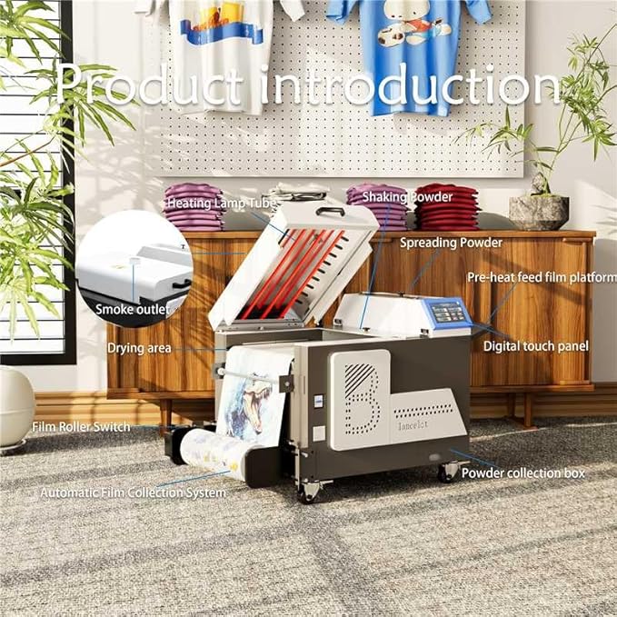 Lancelot Auto-Maintenance A3 M1630 Pro DTF Printer Bundle:All-in-One Automatic T-Shirt Printing System with Powder Shaker & Heater Dryer,T Shirt Making Machine,Ideal for Small Business & Startups