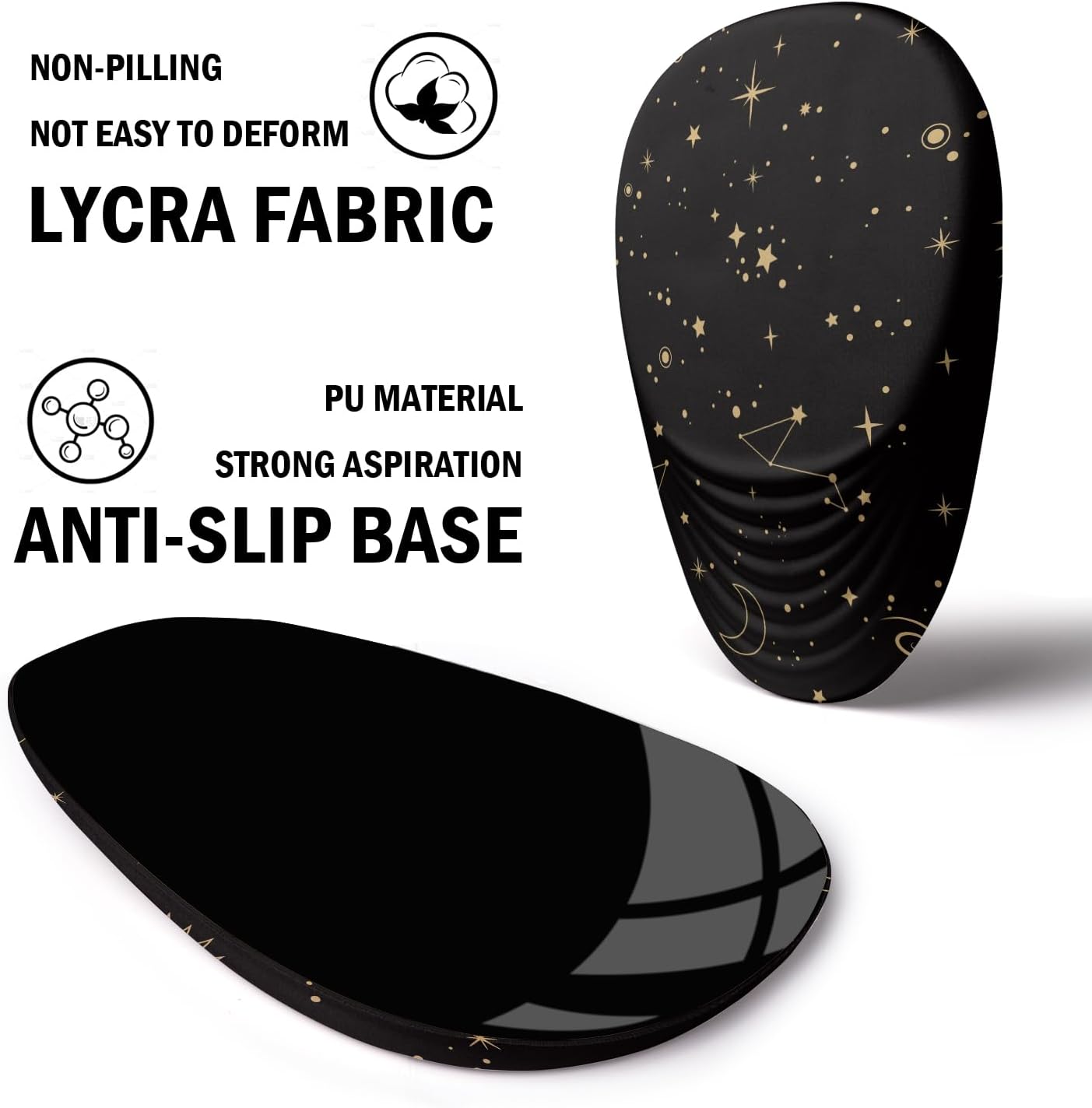Ergonomic Mouse Pad with Wrist Rest Support,Mousepad Relief Carpal Tunnel Pain, Entire Memory Foam Mouse Pad with Non-Slip PU Base, Wireless Mouse Pad, Lovely Starry Sky
