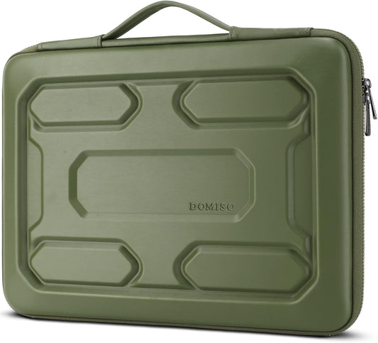 DOMISO 15.6 inch Laptop Sleeve with Handle Shockproof Waterproof EVA Protective Case for 15.6" Yoga 720 IdeaPad 310 320 ThinkPad T570/Legion 5 Gen 6/HP Envy 15/15.6" Notebooks, Green