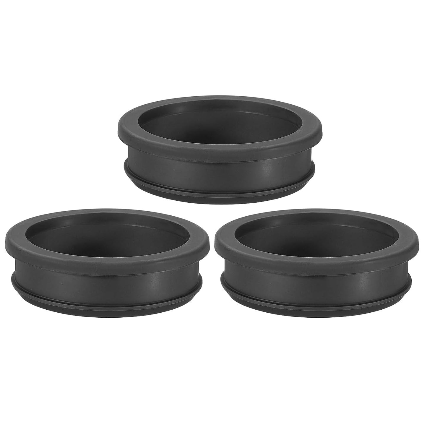PATIKIL 54.6mm / 2-1/8 Inch Drill Hole,1-15/16 Inch ID Rubber Grommets, 3Pcs Top Hat Grommet for Wiring Eyelet Ring Gasket Automotive Firewall Cable Hole Plugs Wires Protection, Black