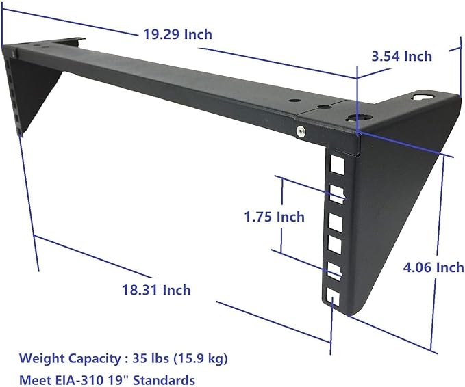 Jingchengmei 2 Pack of 2U 19 Inches Lightweight Folding Steel Wall Mountable Simple Vertical Rack and Server Rack (2)