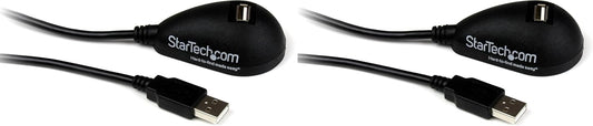StarTech.com 5ft USB 2.0 Extension Cable - Male to Female - 5 ft USB A to A Extension Cord for Laptop, Desktop, Tablet, Webcam & More (USBEXTAA5DSK), Black (Pack of 2)