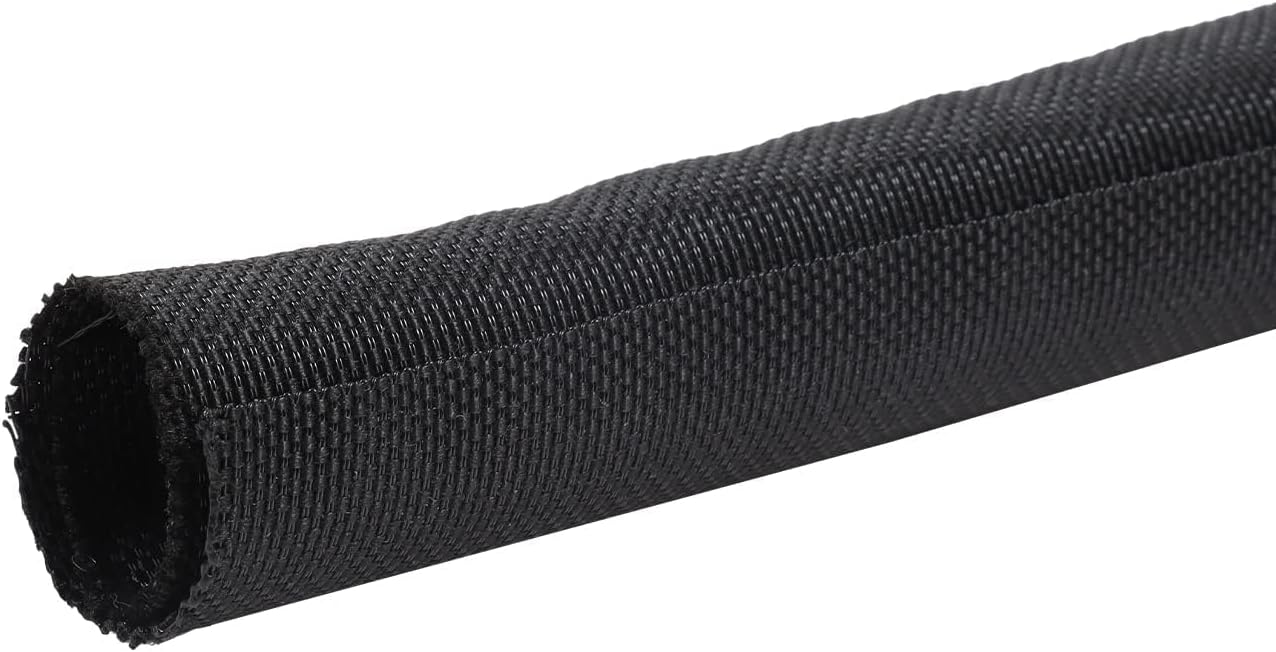 Black Braided Wire Loom Mesh Woven Split Sleeving for Automotive Wires/Audio Video Cable/Multi-Cable Strings (3/8" - 18 Feet)