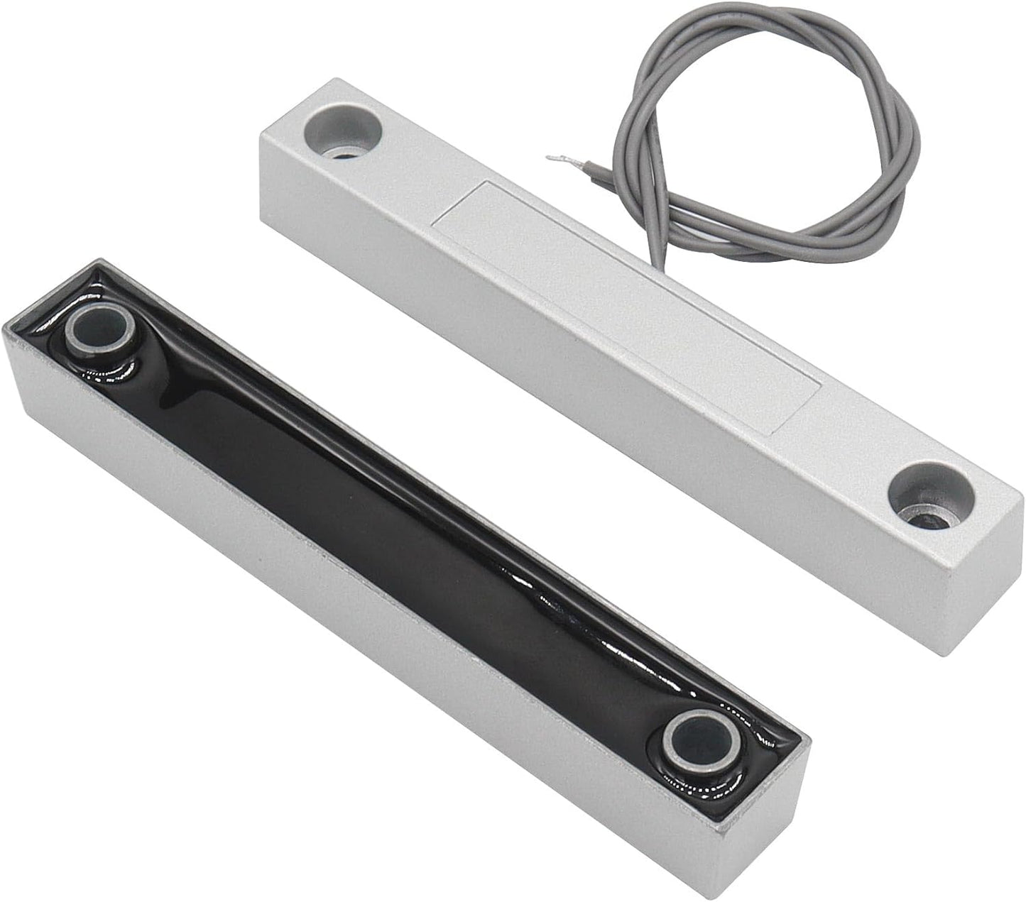 Magnetic Reed Switch Wired Surface Mount Normally Open/Closed NC/NO Contact Sensor Alarm Magnetic Door Switch with 3 Wires, Zinc Alloy Sliver, MC-58