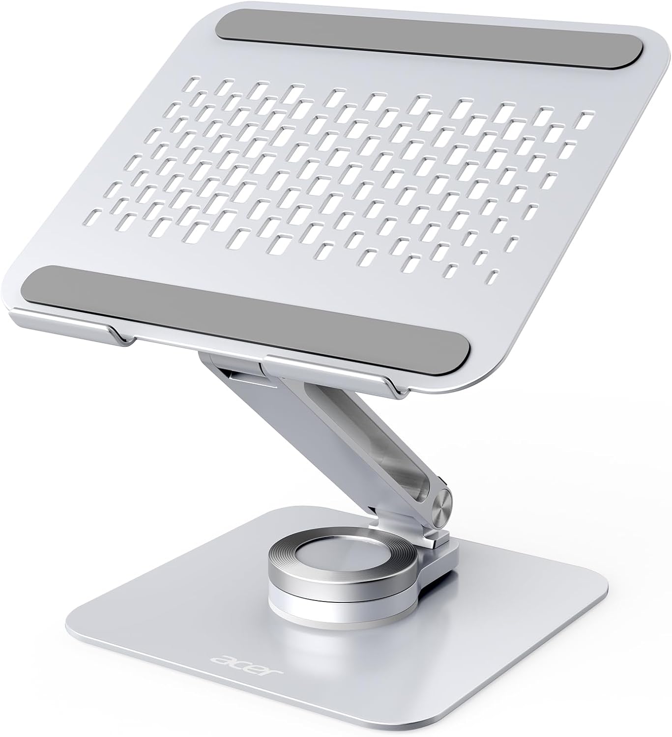 acer Laptop Stand for Desk - with 360 Swivel Base, Rotating Laptop Riser for Desk, Adjustable Computer Stand for Laptops, Ergonomic Riser Holder Foldable, Portable MacBook Pro Air (10-16") - Silver