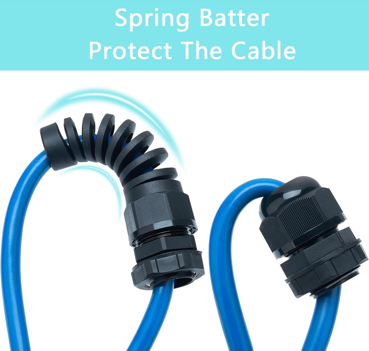 4 Pcs Waterproof Cable Gland,PG21(NPT 3/4) Thread(12.5-18mm),waterproof wire grommet Strain Relief Cord Connectors,Suitable for Various Electrical Installations ，Made of PA66 Material,