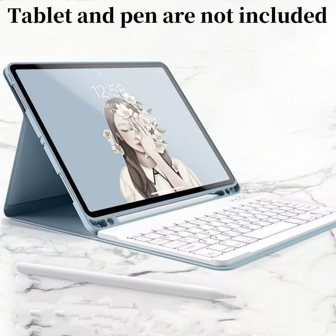 Rainbow Backlit Keyboard Case for iPad Air 13-inch (M3/M2), iPad Pro 12.9 (6th/5th/4th/3rd Gen) with Mouse and RGB Colorful Backlight Detachable Keyboard Cover,Dark Green+White