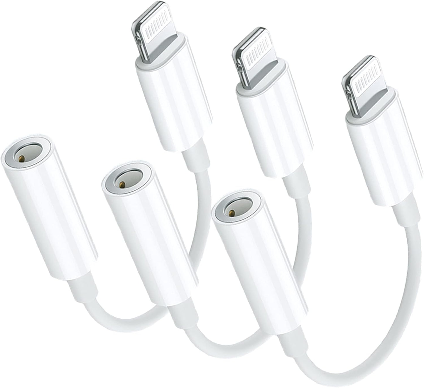 Apple MFi Certified 2 Pack Lightning to 3.5mm Headphone Aux Audio Jack Adapter, iPhone Dongle Cable Earphones Headphones Converter Compatible with iPhone 13 12 11 Pro X XR XS Max 8 7 (3)