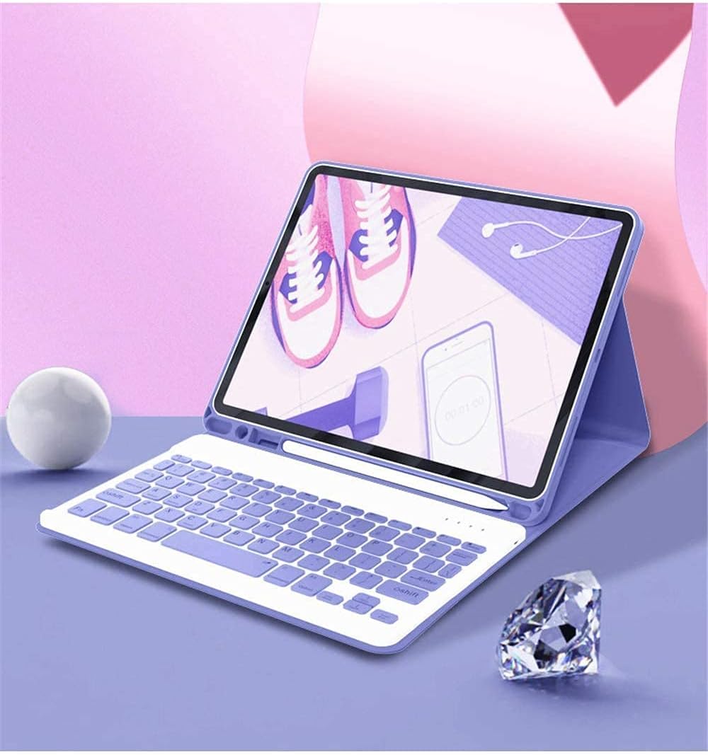 AnMengXinLing Keyboard Case for iPad mini 7th(A17 Pro) 2024/Mini 6th Generation with Mouse,Case for iPad mini7/mini6 with Detachable Wireless Keyboard Pencil Holder Slim Smart Cover, New Pink