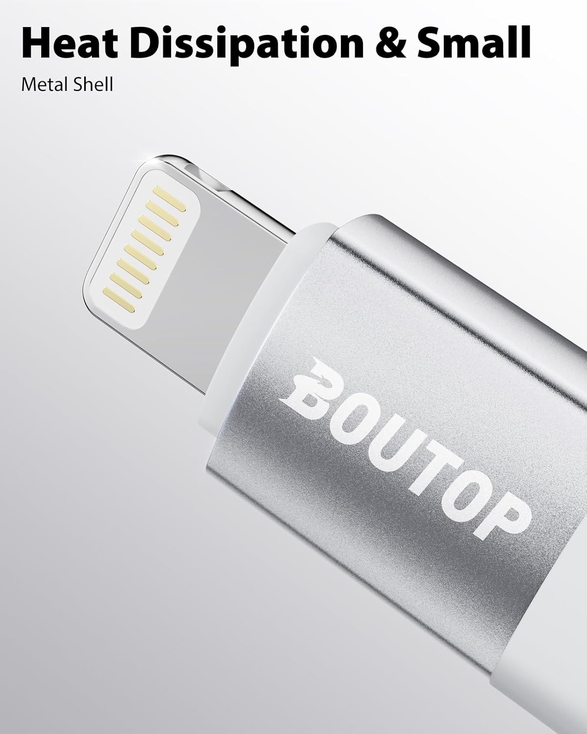[MFi Certified] 36W USB C to Lightning Adapter, Support PD Fast Charging Compatible with iPhone iPad Airpods, with Anti-Lost Holder Silver -2 Pack