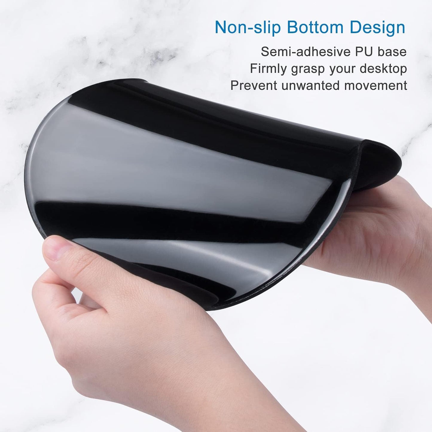 ITNRSIIET Ergonomic Mouse Pad with Gel Wrist Support Small Wrist Rest Smooth Surface Non-Slip PU Base Comfortable Office Supplies Pain Relief, 8.7 x 7.2 inches, Leopard Black Purple