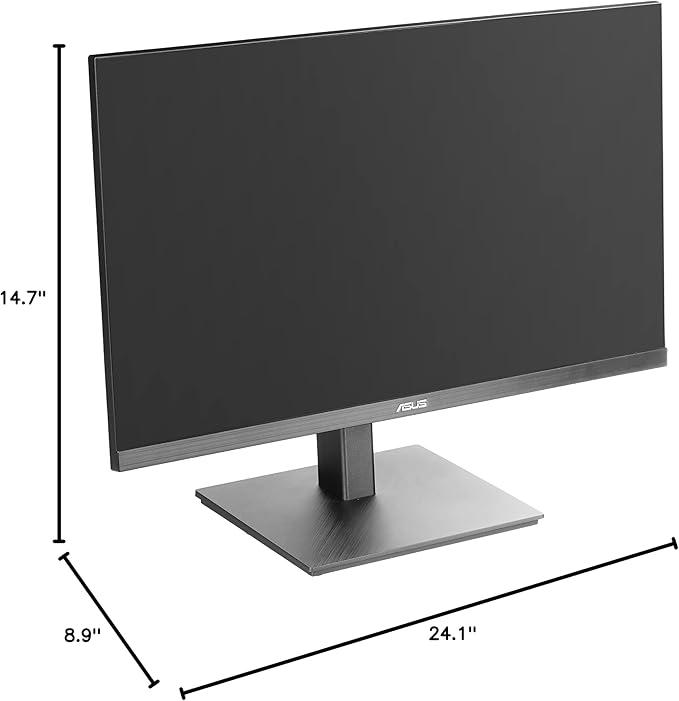 ASUS 27” 1080P Monitor (VA27EQSB) - Full HD, IPS, 75Hz, Adaptive-Sync, Speakers, Eye Care, Low Blue Light, Flicker Free, DisplayPort, HDMI, USB Hub, D-Sub, Frameless, Wall Mountable, Height Adjustable