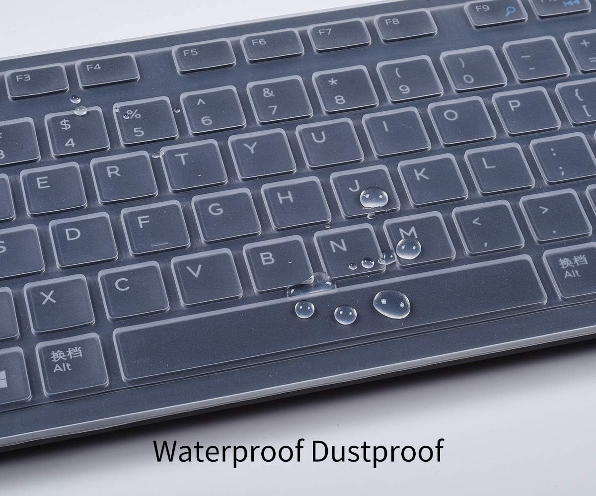 Keyboard Cover for Dell KB216 KB216b KB216t KB216d KB216p Wired & KM636 & Dell Optiplex 5250 3050 3240 5460 7450 7050 & Dell Inspiron AIO 3475/3670/3477 All-in one Desktop Keyboard Protector -Clear