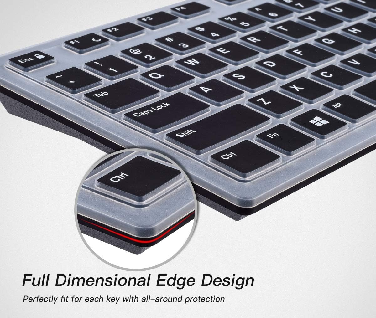 Keyboard Cover for DELL KB216 KB216b KB216t KB216d KB216p Wired & KM636 & Dell Optiplex 5250 3050 3240 5460 7450 7050 & Dell Inspiron AIO 3475/3670/3477 All-in one Desktop Keyboard -Black