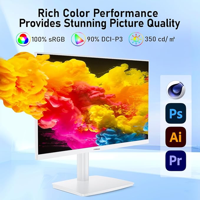 27 inch 4K Gaming Monitor, UHD 3840x2160 Fast IPS Panel Computer PC Monitor, 120Hz, 100% sRGB, FreeSync & G-Sync, HDR 400 Support, HDMI 2.1 & DP 1.4, VESA Mountable-White