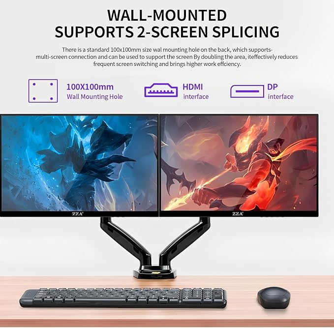 ZZA 32 Inch Computer Monitor, 4K Monitor 60HZ UHD(3840 * 2160P) 3000R IPS Screen with Ultra-Thin Bezels,HDR10,HDMI/DP Ports, Tilt Adjustable, Eyecare, Ideal for Business, Office, and Casual Gaming