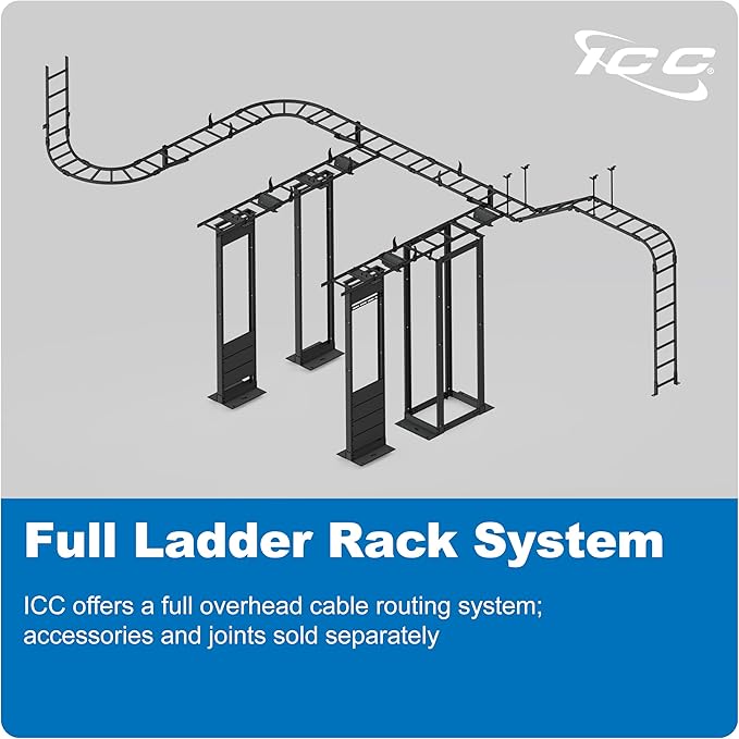 ICC Cable Runway Rack 5' Rack-to-Wall Mount Kit, 16-Gauge Steel, Made in USA