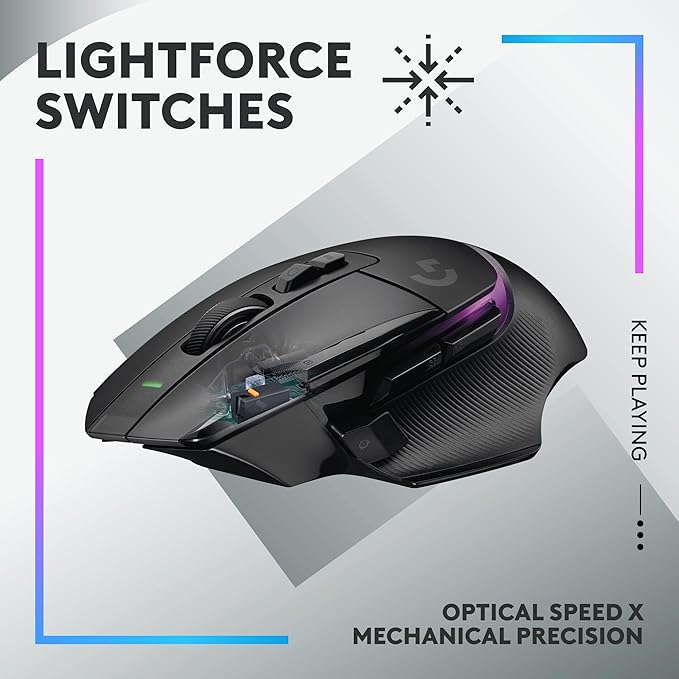 Logitech G502 X Plus Lightspeed Wireless RGB Gaming Mouse and G640 SE Large Cloth Gaming Mouse Pad (460 x 400 x 3 mm) - Black