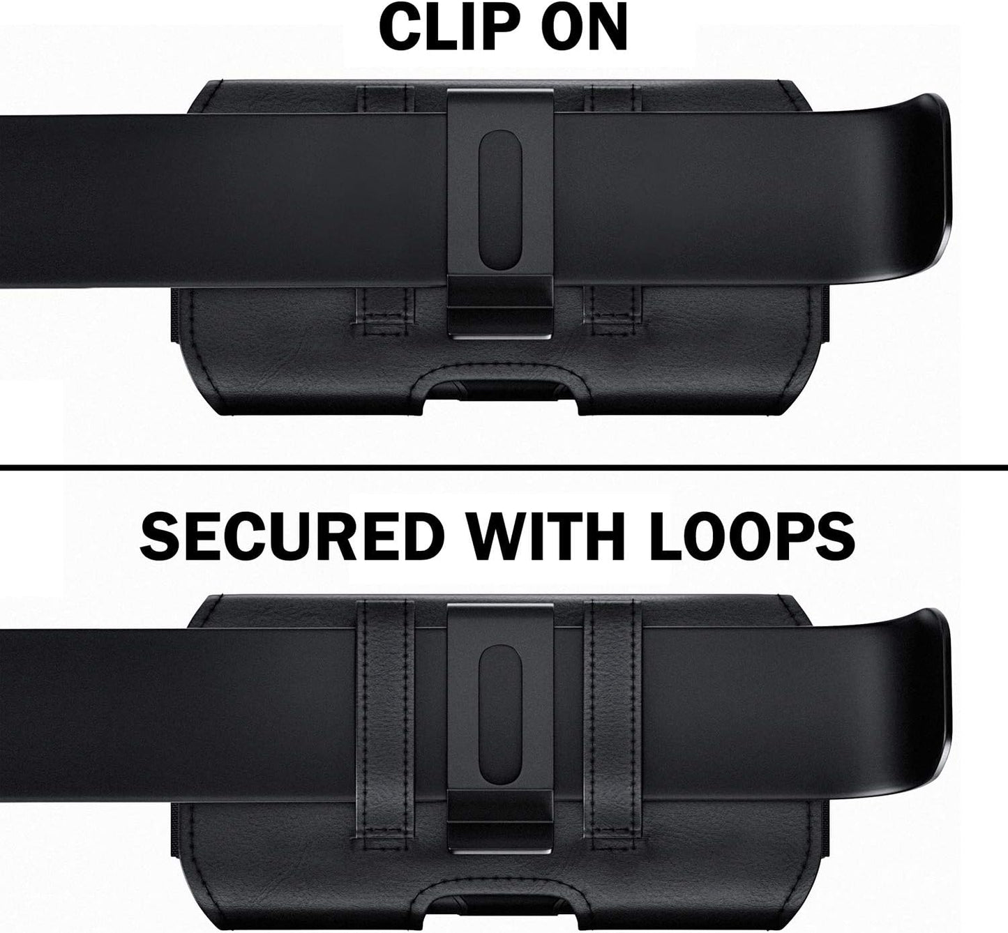 DeBin Case for Galaxy S25 S24 5G S23, S22, S21, S20, S10, S9, A10e, A01, Note 10, Cell Phone Belt Holster Clip Pouch Holder Cover (Fits Samsung with Case on) Black