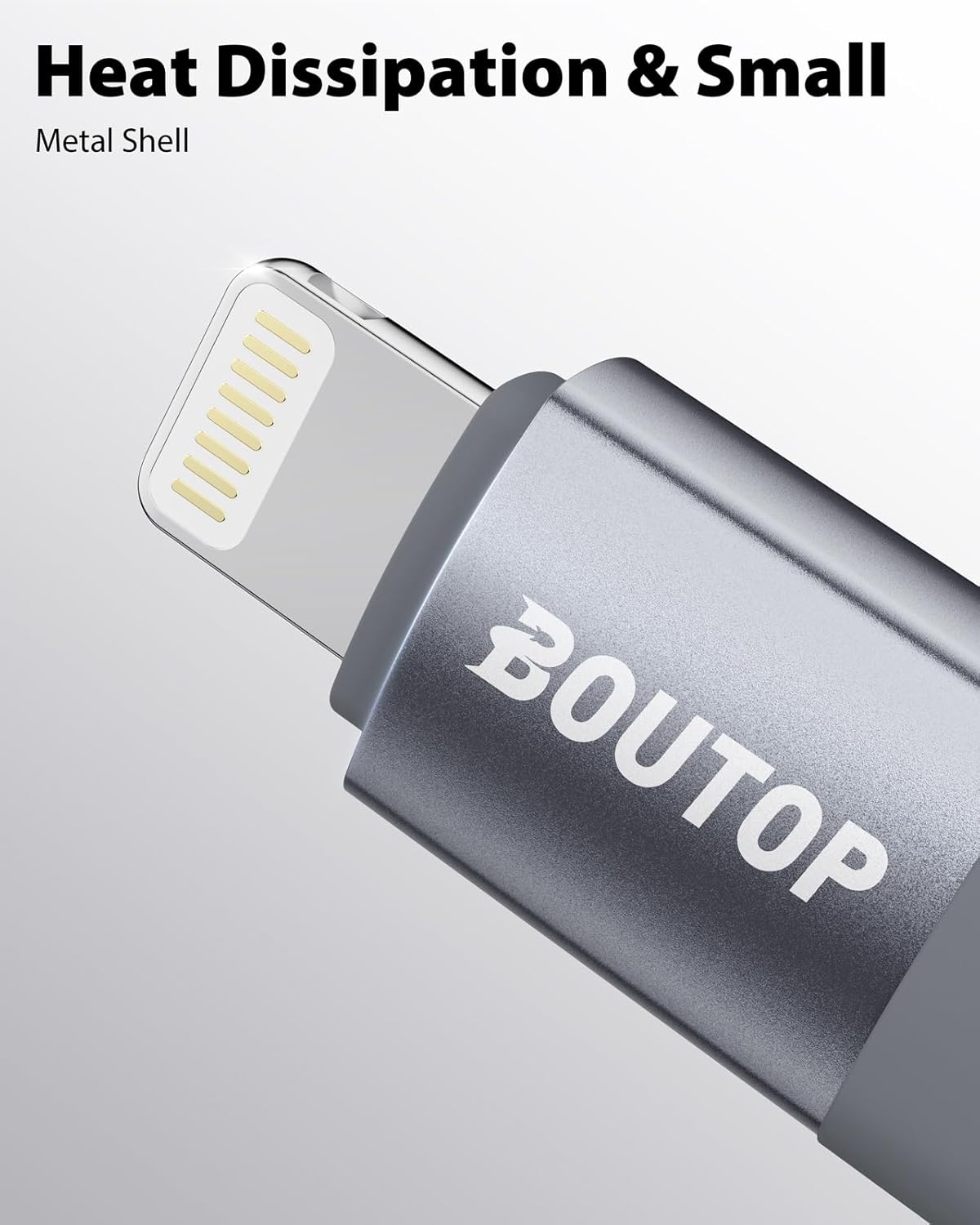 [MFi Certified] USB C to Lightning Adapter Support 36W PD Fast Charging with Anti-Loss Design Compatible with iPhone Gray -2 Pack